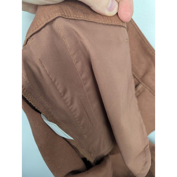 J Jill Women's Linen Stretch Wide Leg Pants In Red Oak 12 Relaxed High Rise Crop - Picture 10 of 10